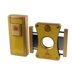 MONTECRISTO CIGAR CUTTER AND LIGHTER SET