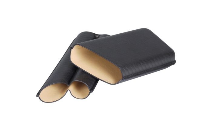 Cigar sliding case, leather look, carbon design, 2 cigars - Image 2