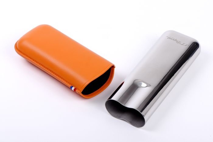 S.T.DUPONT - Etui Leather/Metal 2 Cigars Orange - Image 5