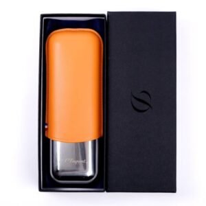 S.T.DUPONT - Etui Leather/Metal 2 Cigars Orange