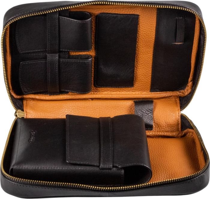 Passatore Leather Cigar Case Black