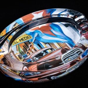 Cigar ashtray - glass oval car
