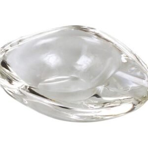Cigar ashtray, crystal glass, oval, transparent, 1 shelf