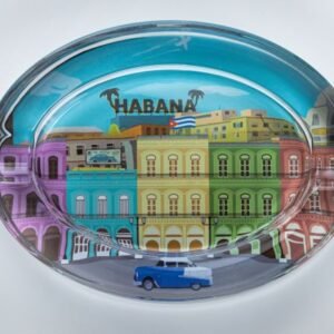 Cigar ashtray - glass oval Habana